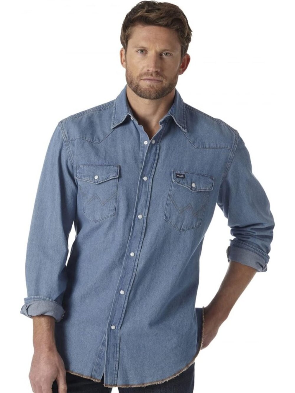 Men's Cowboy Cut Western Long Sleeve Snap Shirt - Washed Finish, Casual Workwear